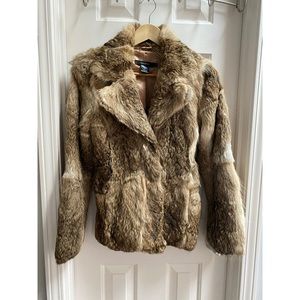 Arden B Brown Rabbit fur coat Size XS